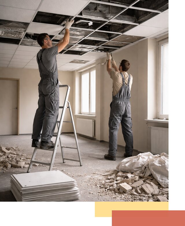 Демонтаж потолков Армстронг профессионально в Инте