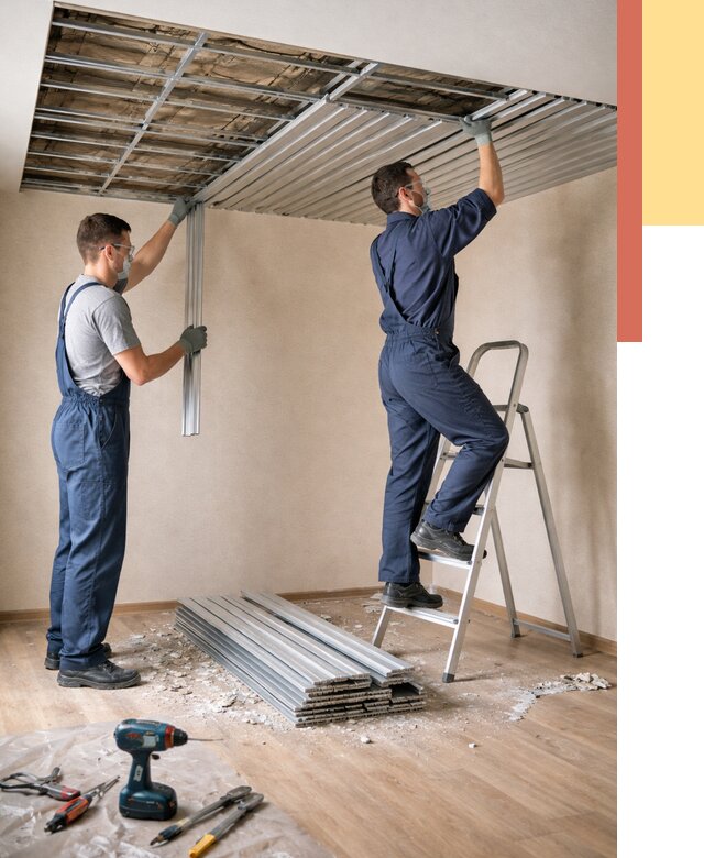 Демонтаж реечного потолка в Инте от 4564 руб. быстро и недорого | ОТДЕЛОЧНИК-Инт