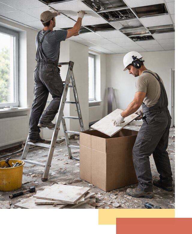 Демонтаж потолочной плитки в Инте быстро и аккуратно