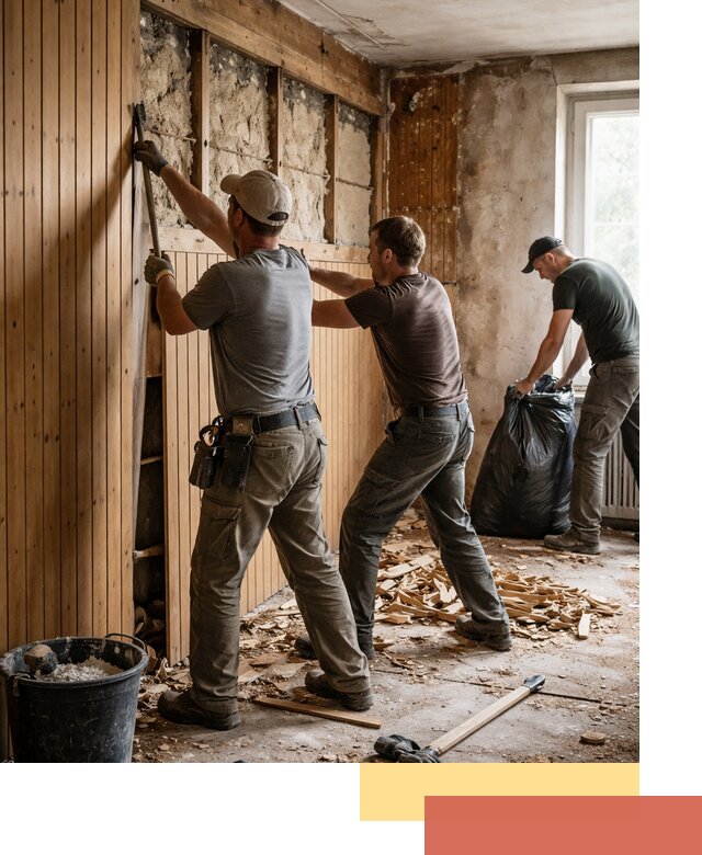 Демонтаж вагонки и вывоз материалов в Инте