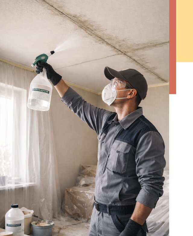 Антисептическая обработка потолка в Инте от 2536 руб. | ОТДЕЛОЧНИК-Инт