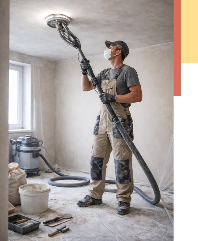 Шлифовка потолка в Инте от 3550 руб. — услуги шлифования потолка | ОТДЕЛОЧНИК-Инт