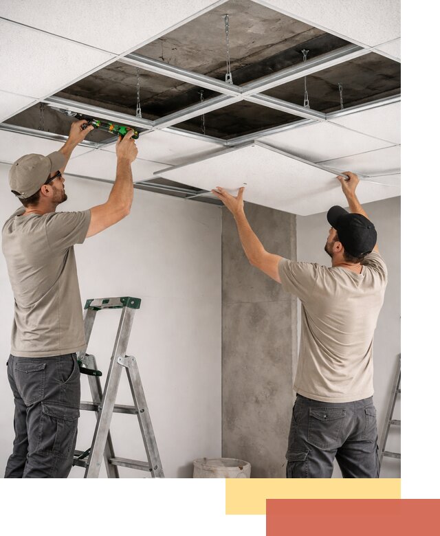 Монтаж потолка Армстронг под ключ в Инте
