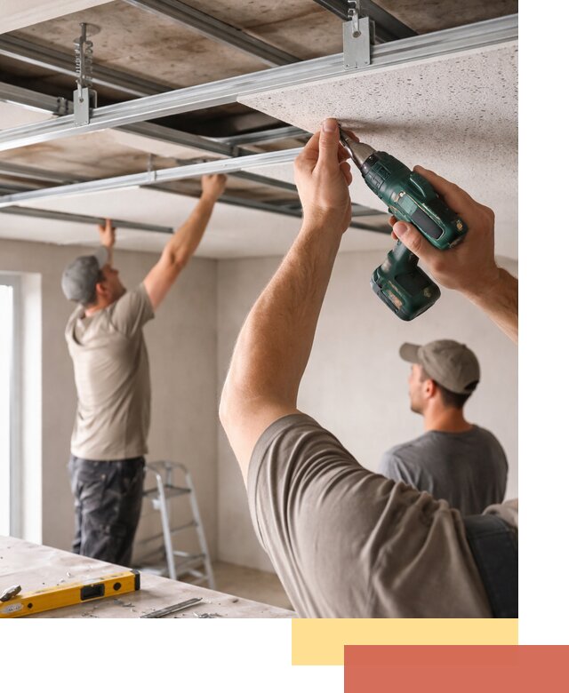 Монтаж акустического потолка в Инте под ключ