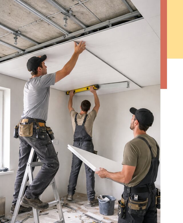 Монтаж потолка из ПВХ панелей в Инте от 3550 руб./м2 — быстро и недорого | ОТДЕЛОЧНИК-Инт