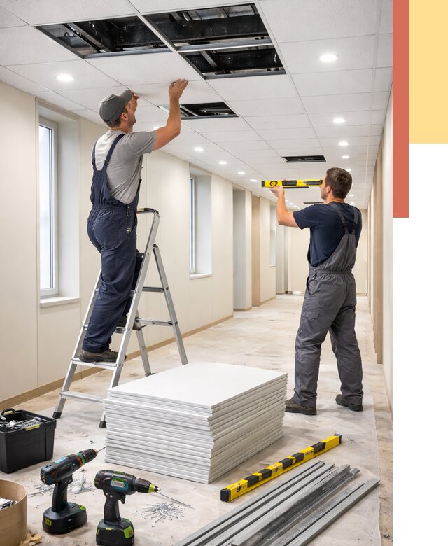 Ремонт потолка Армстронг в Инте от 4564 руб. — быстро и недорого | ОТДЕЛОЧНИК-Инт