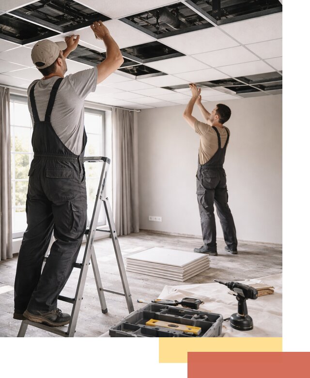 Замена плит подвесного потолка в Инте быстро и качественно