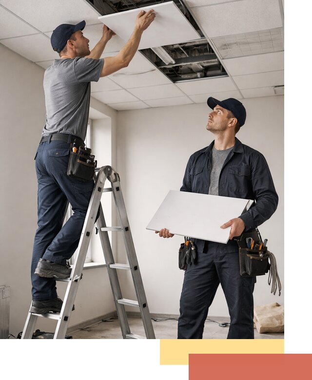 Обслуживание подвесного потолка в Инте — ремонт и чистка