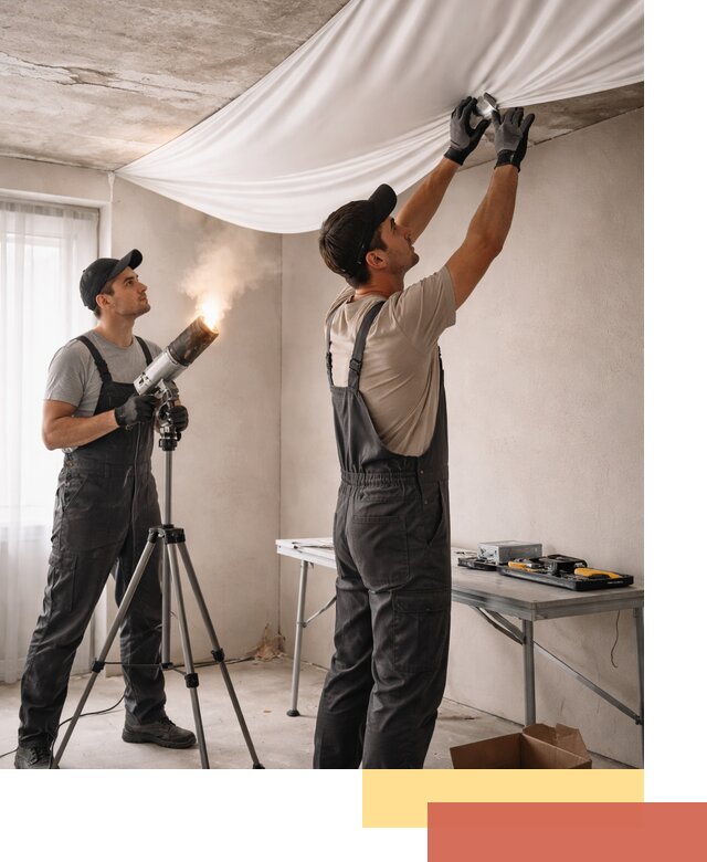 Установка натяжного потолка под ключ в Инте