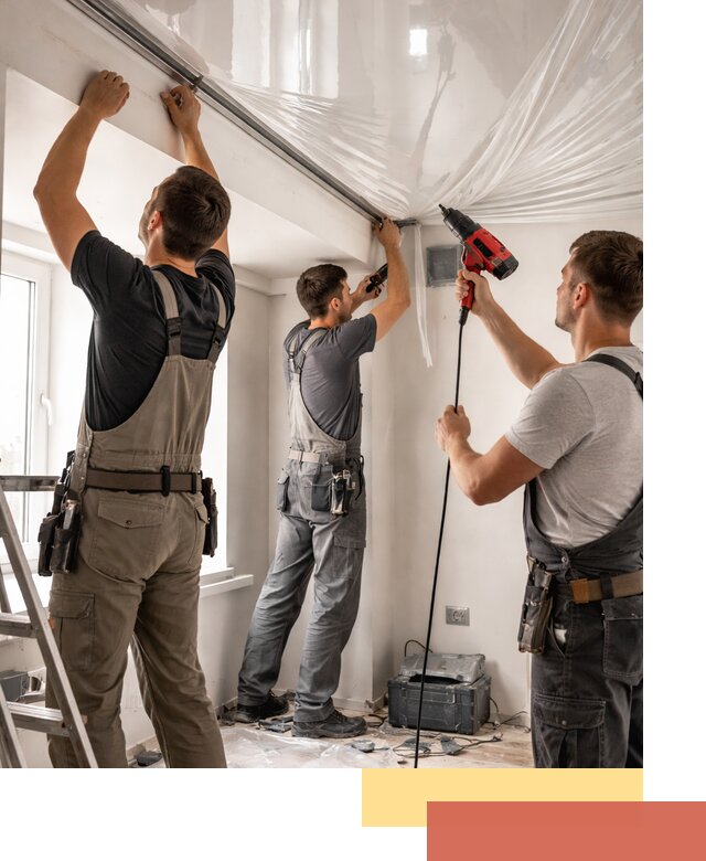 Монтаж глянцевого натяжного потолка в Инте быстро и качественно