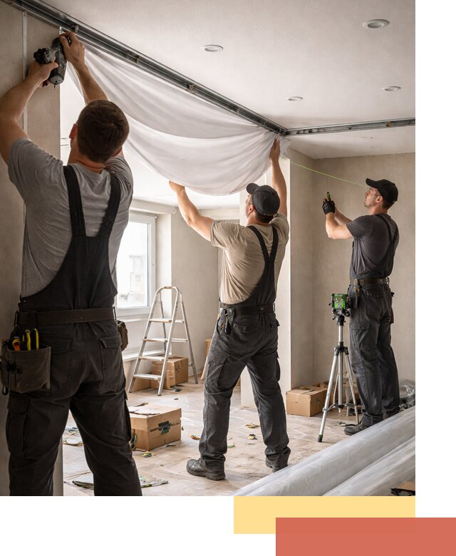 Монтаж парящего натяжного потолка под ключ в Инте