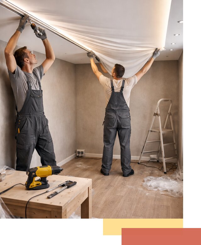 Монтаж натяжного потолка с подсветкой в Инте цена и сроки