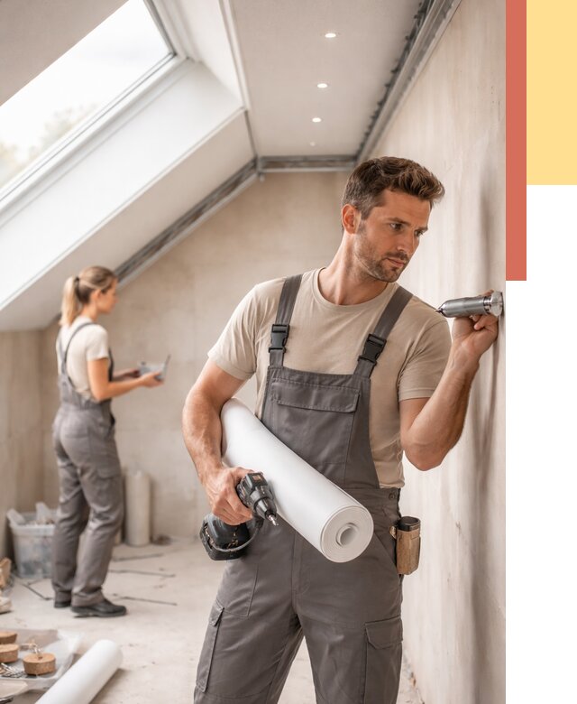 Монтаж натяжного потолка на мансарде в Инте от 3550 руб. | ОТДЕЛОЧНИК-Инт