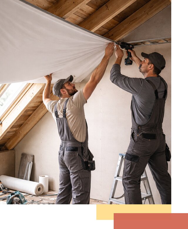 Монтаж натяжного потолка в мансарде в Инте