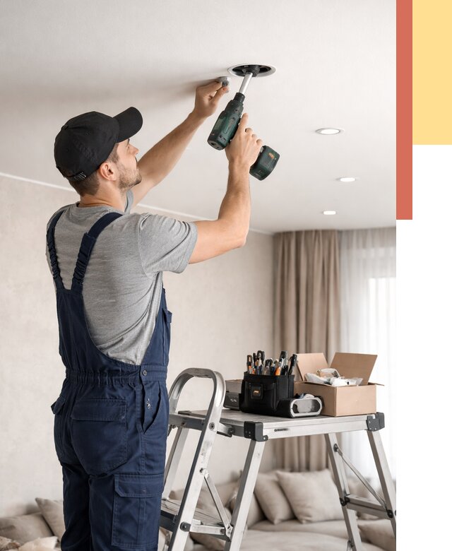 Установка и монтаж точечных светильников в натяжной потолок в Инте от 1826 руб. | ОТДЕЛОЧНИК-Инт