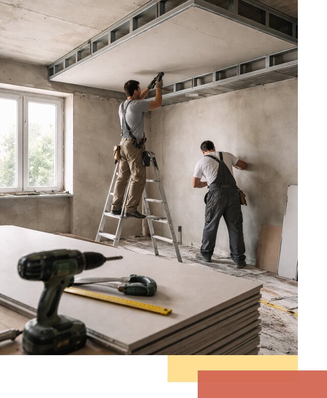 Двухуровневый потолок из гипсокартона в Инте