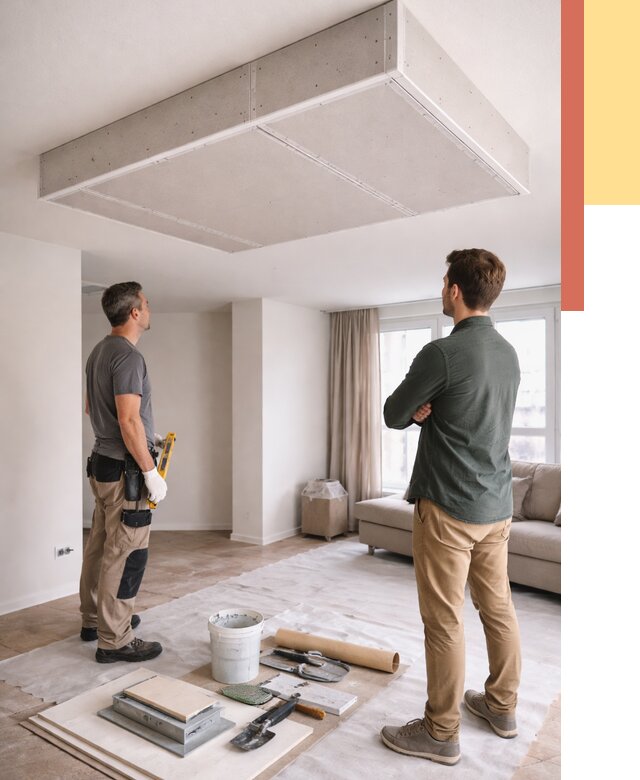 Короб на потолке из гипсокартона в Инте от 2231 руб. — монтаж и услуги под ключ | ОТДЕЛОЧНИК-Инт