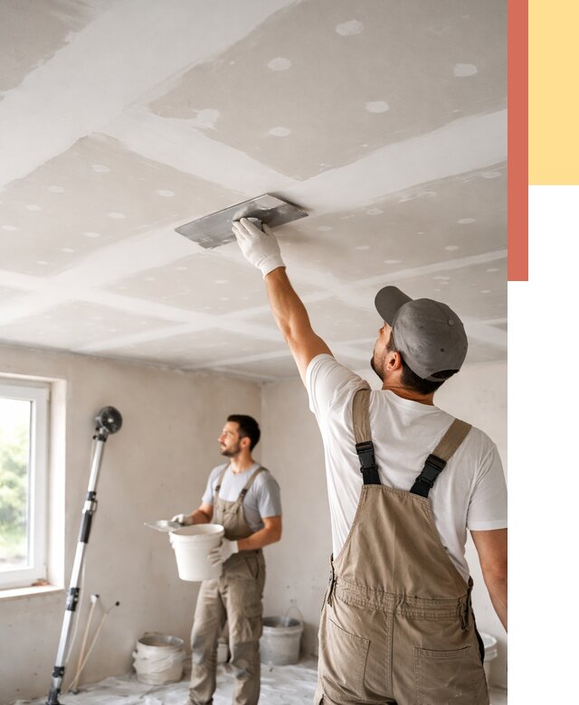 Шпаклевка потолка из гипсокартона в Инте от 3245 руб./м2 — услуги под ключ | ОТДЕЛОЧНИК-Инт