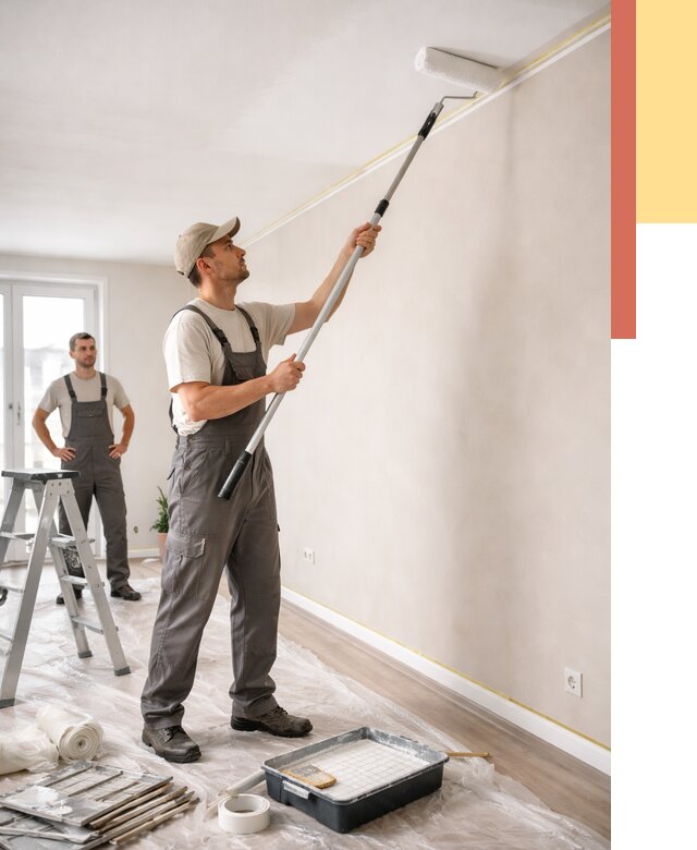 Покраска потолка из гипсокартона в Инте от 4564 руб./м2 — услуги под ключ | ОТДЕЛОЧНИК-Инт