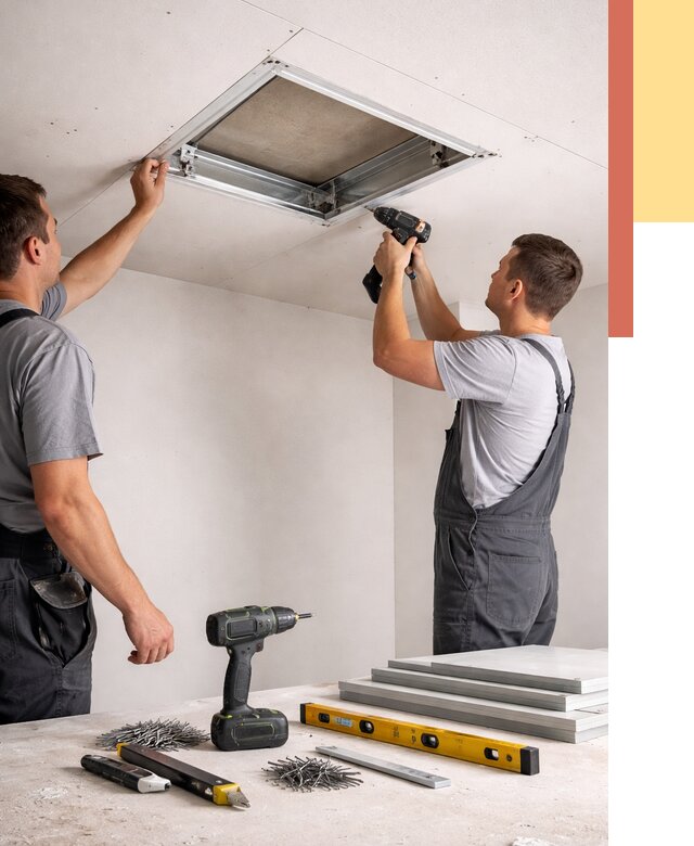 Установка люка в потолок ГКЛ в Инте от 2536 руб. под ключ | ОТДЕЛОЧНИК-Инт