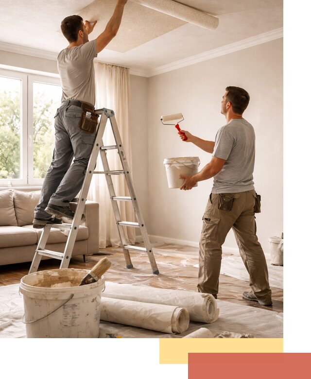 Поклейка обоев на потолок в Инте — качественно и быстро