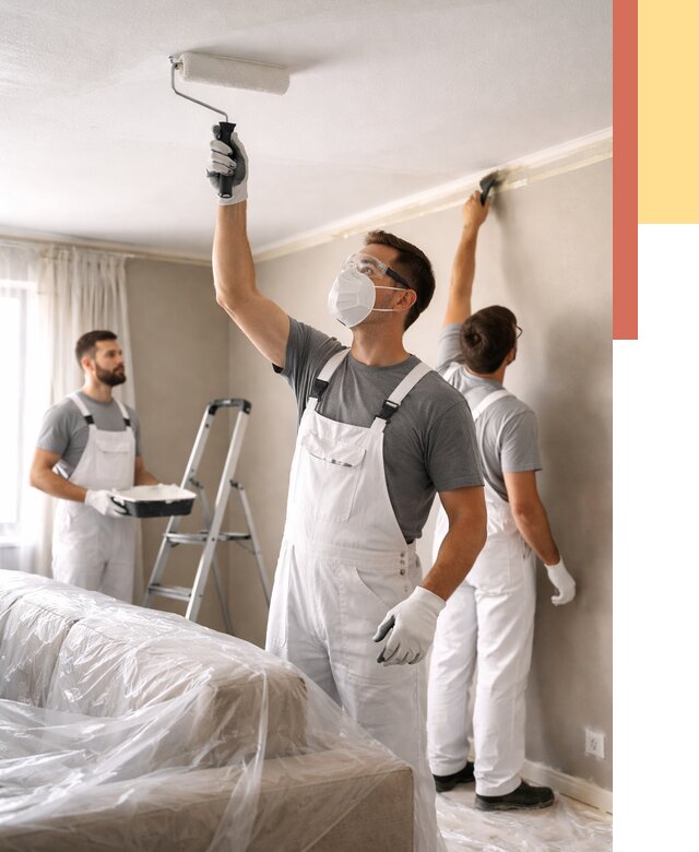 Покраска потолка водоэмельсионной краской в Инте от 2231 руб/м² — услуги под ключ | ОТДЕЛОЧНИК-Инт