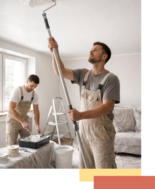 Покраска потолка водоэмульсионной краской в Инте