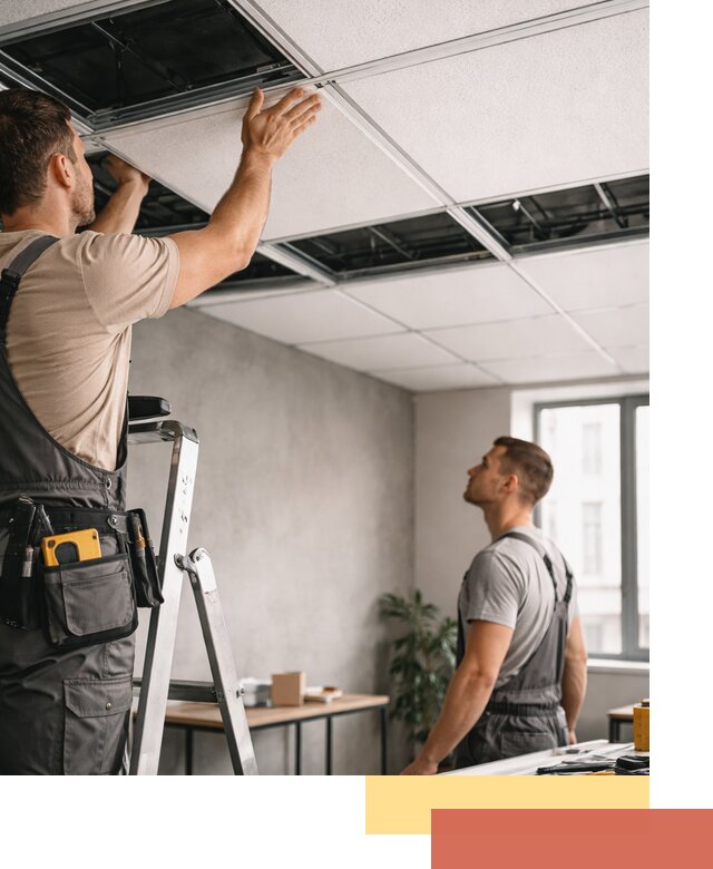 Монтаж потолочной плитки в Инте качественно и в срок