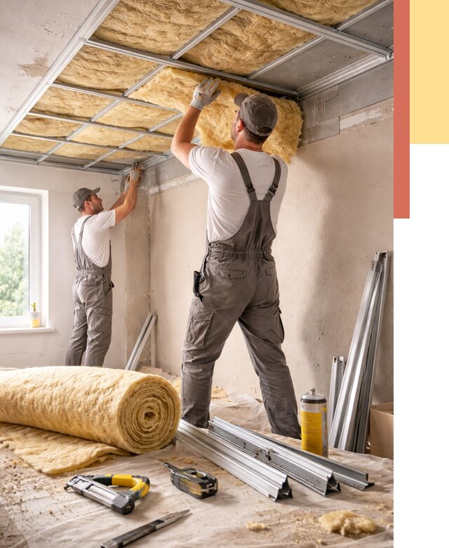 Утепление потолка в Инте от 7302 руб/м2 — недорого, быстро, под ключ | ОТДЕЛОЧНИК-Инт