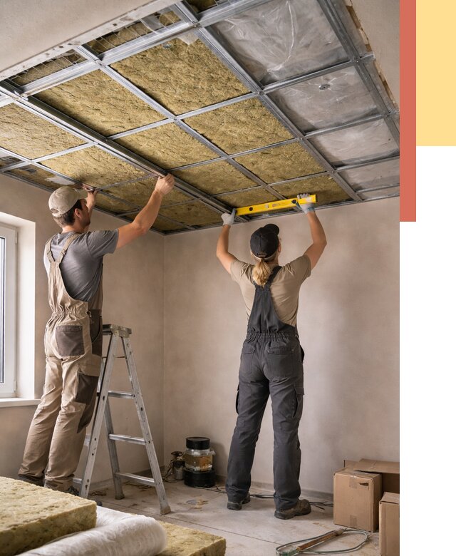 Шумоизоляция потолка в Инте от 1268 руб. под ключ — услуги ОТДЕЛОЧНИК-Инт